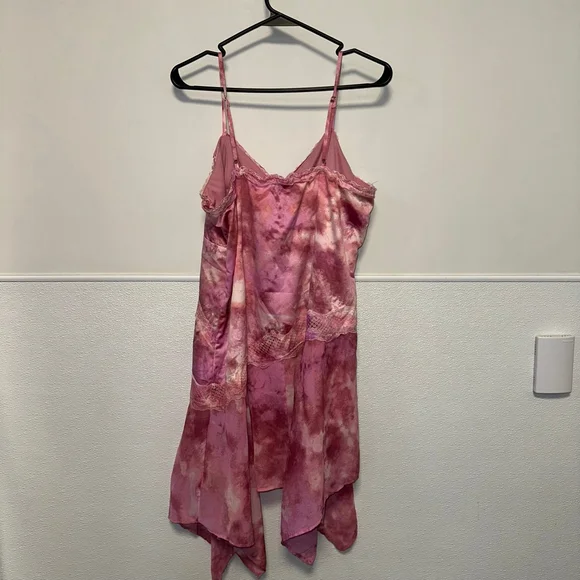 Wild Fable Women’s Y2K Style Tie-Dye Slip Dress Pink Cream NWT NEW Large Lace - Picture 10 of 12